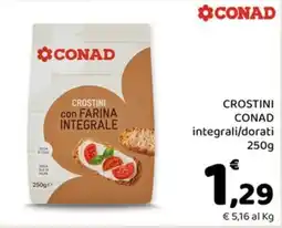 Conad City Crostini con farina integrale Conad offerta
