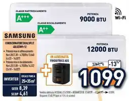 Unieuro Samsung condizionatore dualsplit 40luzon9+12 offerta