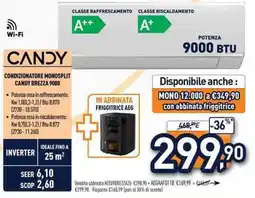 Unieuro Candy condizionatore monosplit offerta