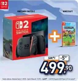 Unieuro Nintendo Switch 2 + Minecraft offerta