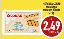 Conad City Merenda Conad con doppia farcitura al latte offerta