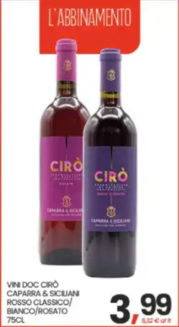 Eurospar Vini doc cirò caparra & siciliani offerta
