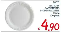 Zona Piatto in cartoncino biodegradabile offerta