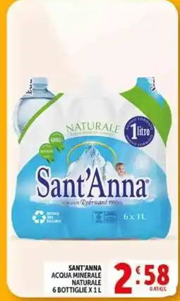Deco Supermercati Sant'Anna acqua minerale naturale offerta