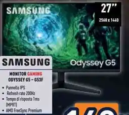 Unieuro Samsung Monitor Gaming Odyssey G5 - G53F offerta