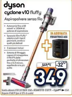Unieuro Dyson cyclone v10 fluffy Aspirapolvere senza filo offerta