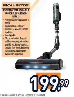 Unieuro Rowenta Aspirapolvere senza filo X Force Flex 10.80 Mod. R07A32 offerta