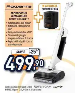 Unieuro Rowenta Aspirapolvere Lavapavimenti GZ7257 X-Clean 12 offerta