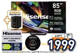 Unieuro Hisense SMART TV RGB MINILED 4K 85UR8S offerta