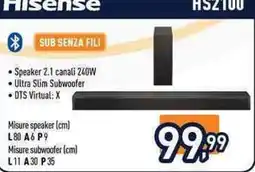 Unieuro Hisense sub senza fili offerta