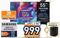 Unieuro Samsung Smart TV 4K Micro RGB 55R85H offerta