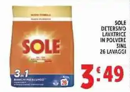 Deco Supermercati Sole detersivo lavatrice in polvere 3in1 offerta