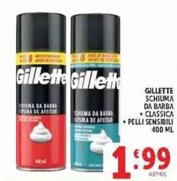 Deco Supermercati Gillette schiuma da barba classica pelli sensibili offerta