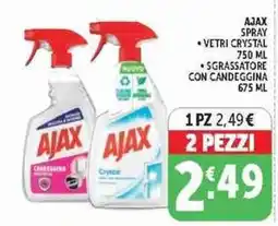 Deco Supermercati Ajax spray vetri crystal e sgrassatore con candeggina offerta