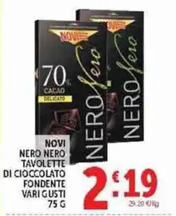 Deco Supermercati Novi nero tavolette di cioccolato fondente vari gusti offerta