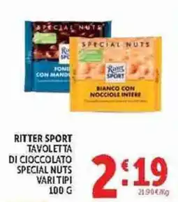 Deco Supermercati Ritter Sport Tavoletta di cioccolato Special Nuts offerta