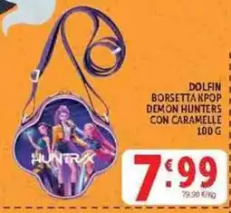 Deco Supermercati Dolphin borsetta kpop demon hunters con caramelle offerta
