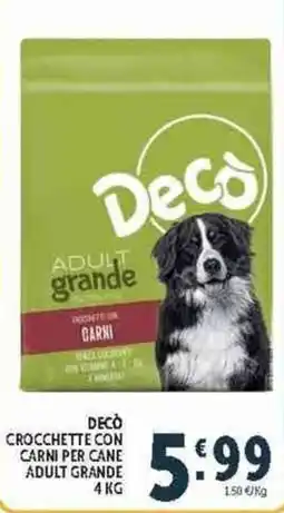 Deco Supermercati Decò crocchette con carni per cane adult grande offerta