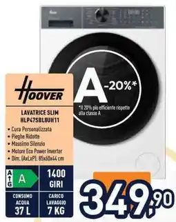 Unieuro Hoover lavatrice slim offerta