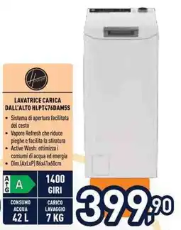 Unieuro Lavatrice carica dall'alto HLPT476DAM5S offerta
