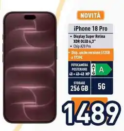 Unieuro iPhone 18 Pro offerta