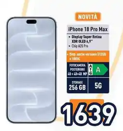Unieuro iPhone 18 Pro Max offerta