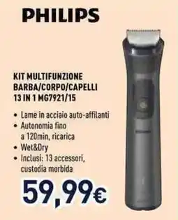 Unieuro Philips kit multifunzione barba/corpo/capelli 13 in 1 offerta