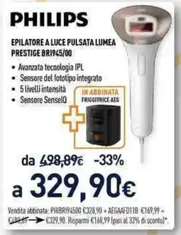 Unieuro Philips epilatore a luce pulsata lumea prestige bri945/00 offerta