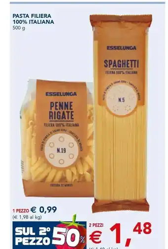 Esselunga Esselunga pasta filiera 100% italiana 500 g offerta