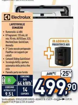 Unieuro Electrolux Lavastoviglie EEM6B200 offerta