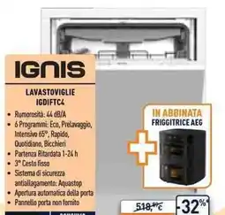 Unieuro Ignis lavastoviglie igdiftc4 offerta