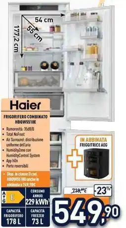 Unieuro Haier Frigorifero Combinato HBQW5518E offerta