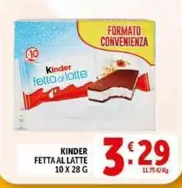 Deco Supermercati Kinder fetta al latte offerta