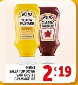 Deco Supermercati Heinz salsa top down vari gusti offerta
