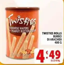 Deco Supermercati Twisties Viennese Wafers Peanut Butter Cream offerta