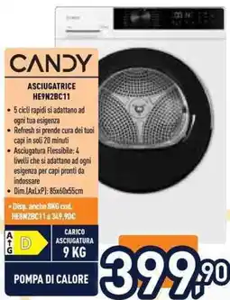 Unieuro Candy asciugatrice offerta