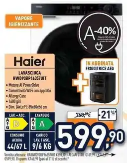 Unieuro Haier lavasciuga HWD90BP16357UIT offerta
