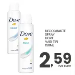 Despar Deodorante spray Dove offerta