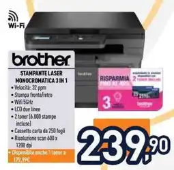 Unieuro Brother stampante laser monocromatica 3 in 1 offerta