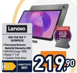 Unieuro Lenovo Idea Tab Pad 11 offerta