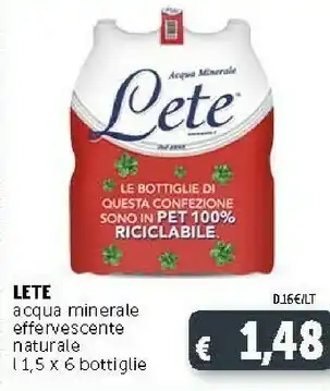 Deco Supermercati Acqua minerale effervescente naturale offerta