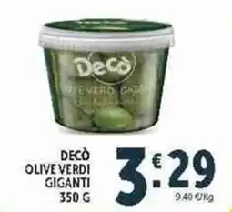 Deco Supermercati Decò olive verdi giganti offerta