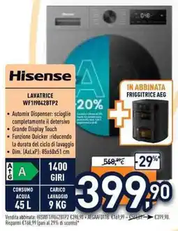 Unieuro Hisense lavatrice offerta