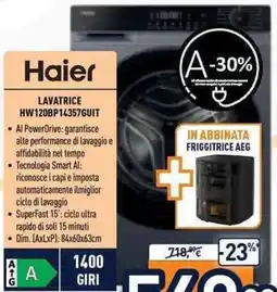 Unieuro Haier lavatrice offerta