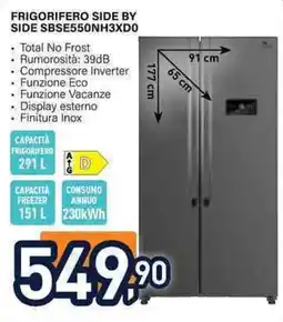 Unieuro Frigorifero side by side offerta