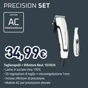 Unieuro Tagliacapelli + Rifinitore Mod. YD3034 offerta