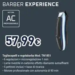 Unieuro Barber Experience Tagliacapelli e regolabarba Mod. TN1851 offerta