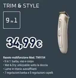 Unieuro Trim & Style Rasoio multifunzione Mod. TN9154 offerta