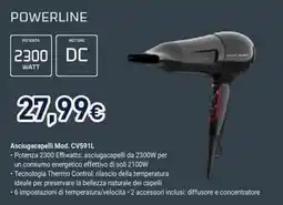 Unieuro Powerline Asciugacapelli Mod. CV591L offerta