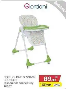 Bimbo Store Giordani Seggiolone G-Snack Bubbles offerta